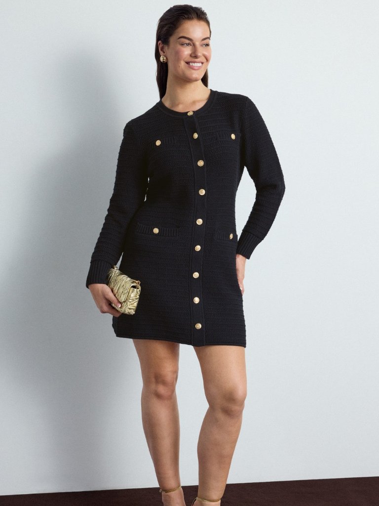 Toccin Cotton Suiting Cardigan Dress Size M